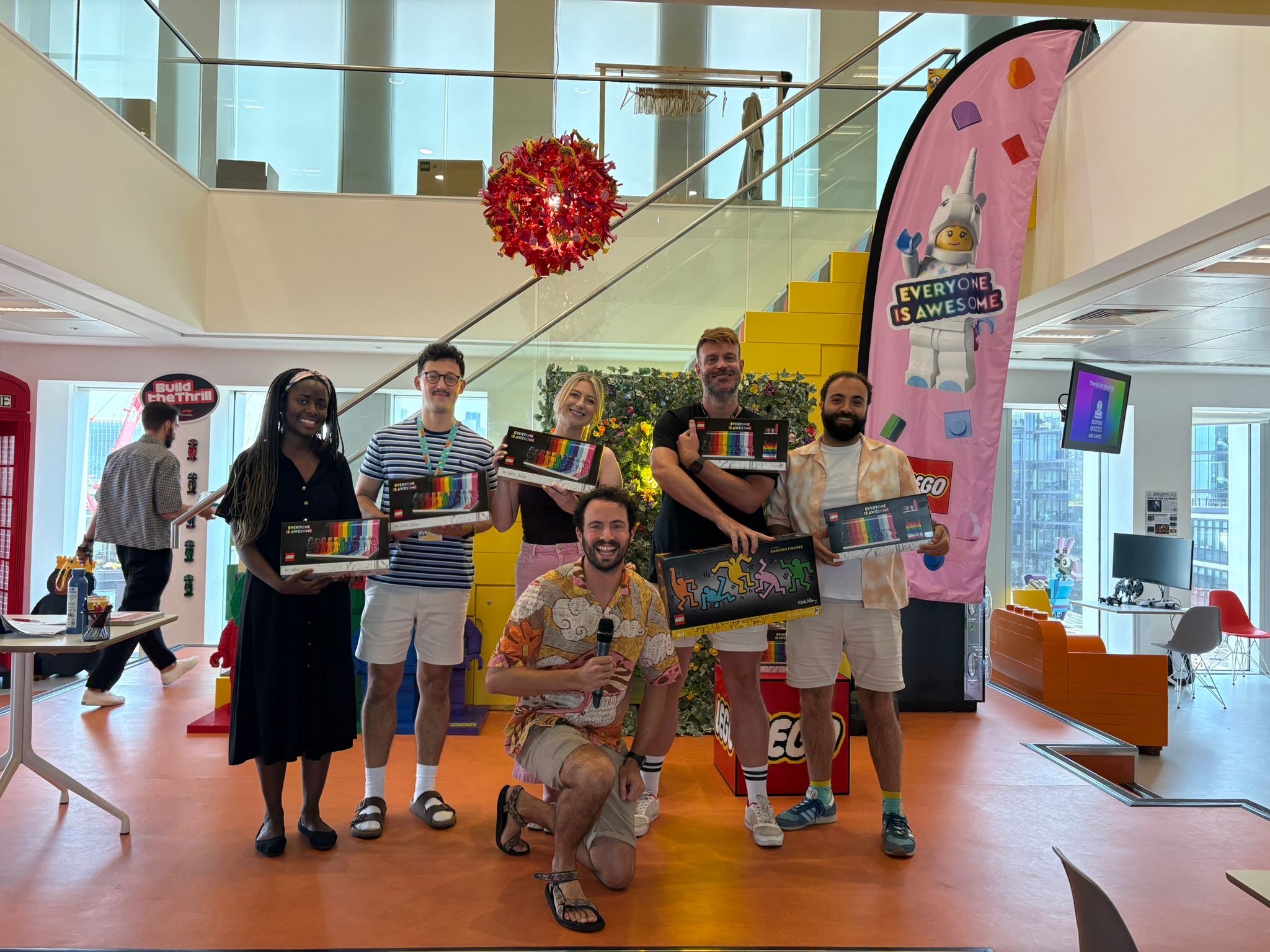 LEGO team presenting prizes